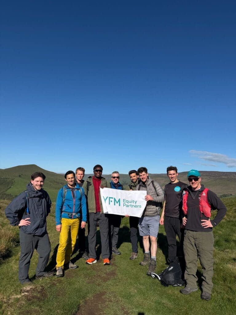 YFM team members gather before a charity walk in support of Mind and in memory of David Gee.